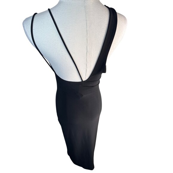 ZARA NWT Black Medium Midi Dress With Built-In Cups & Spaghetti Straps - Picture 15 of 16